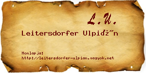 Leitersdorfer Ulpián névjegykártya
